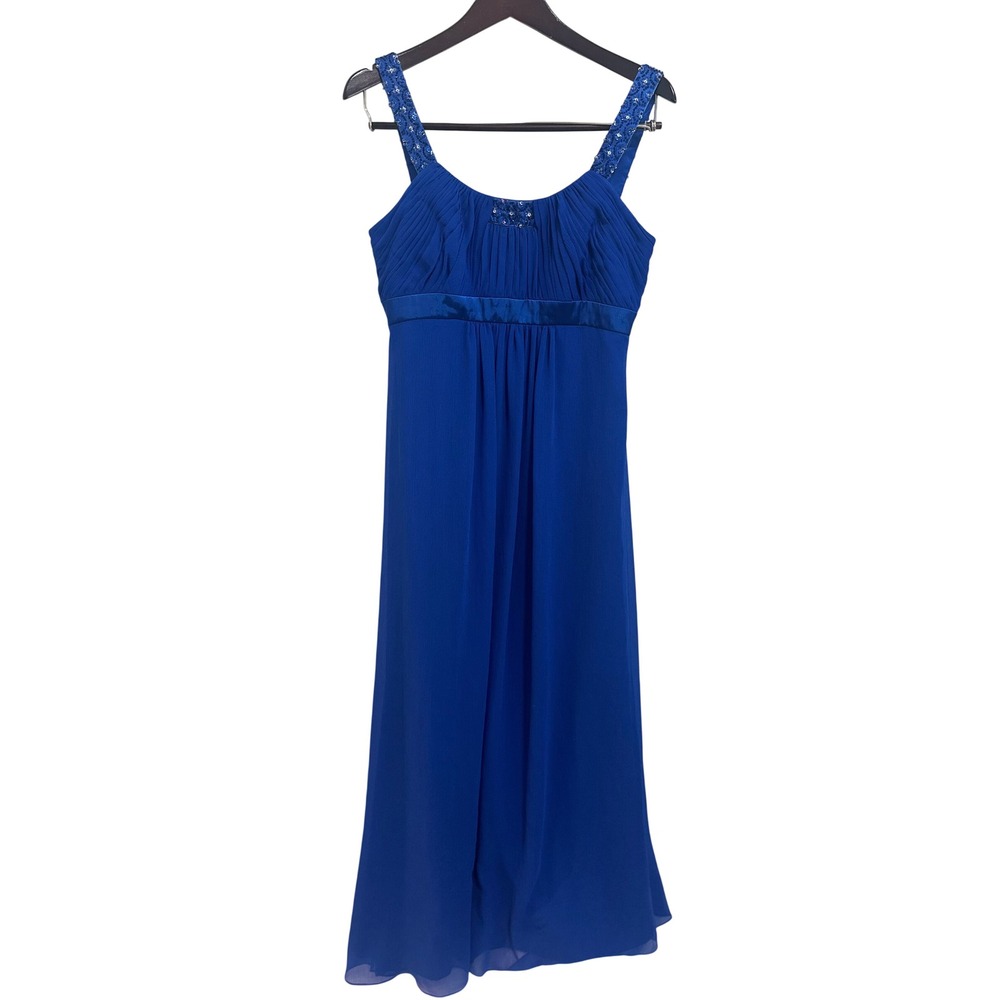 David's Bridal Gown Women 8 Royal Blue Excellent Sequin Empire Waist‎ F14006